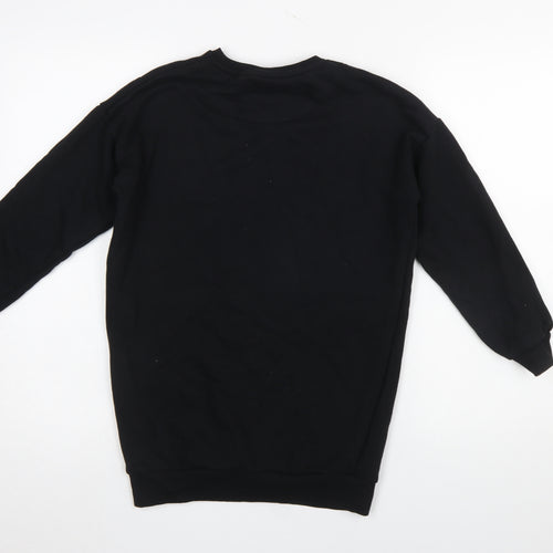 Wednesday Girls Black Rhinestone Nevermore Sweatshirt 10-11 Years