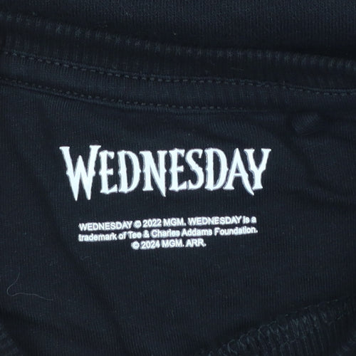 Wednesday Girls Black Rhinestone Nevermore Sweatshirt 10-11 Years