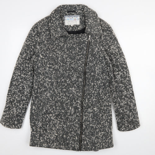 Marks and Spencer Women’s Grey Wool Blend Zip Front Mid-Length Coat Size 8