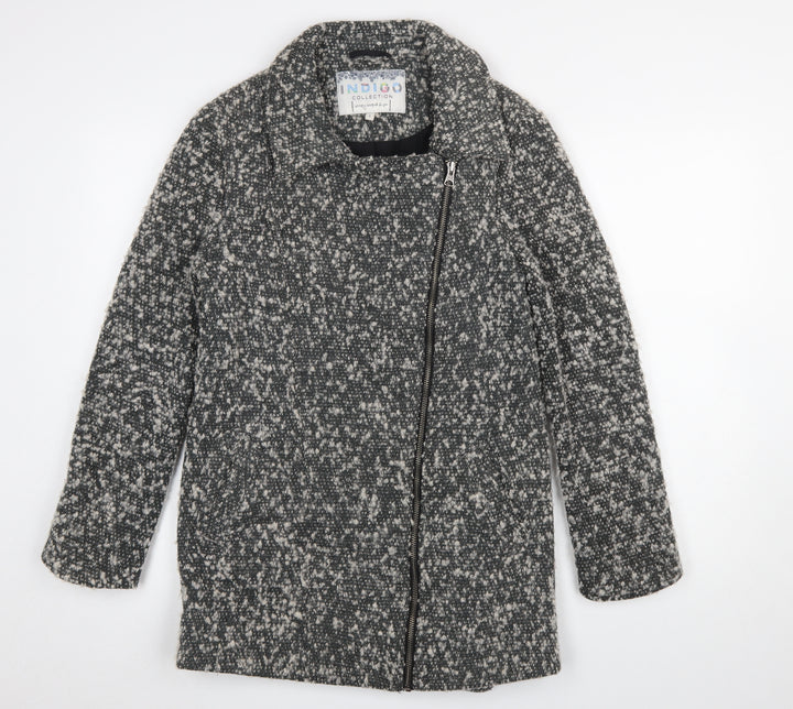 Marks and Spencer Women’s Grey Wool Blend Zip Front Mid-Length Coat Size 8
