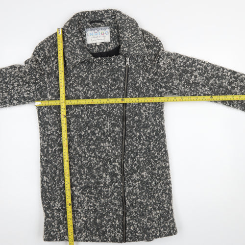 Marks and Spencer Women’s Grey Wool Blend Zip Front Mid-Length Coat Size 8