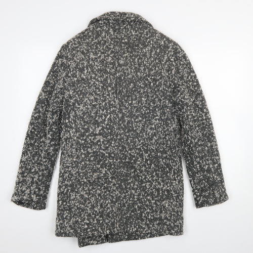 Marks and Spencer Women’s Grey Wool Blend Zip Front Mid-Length Coat Size 8
