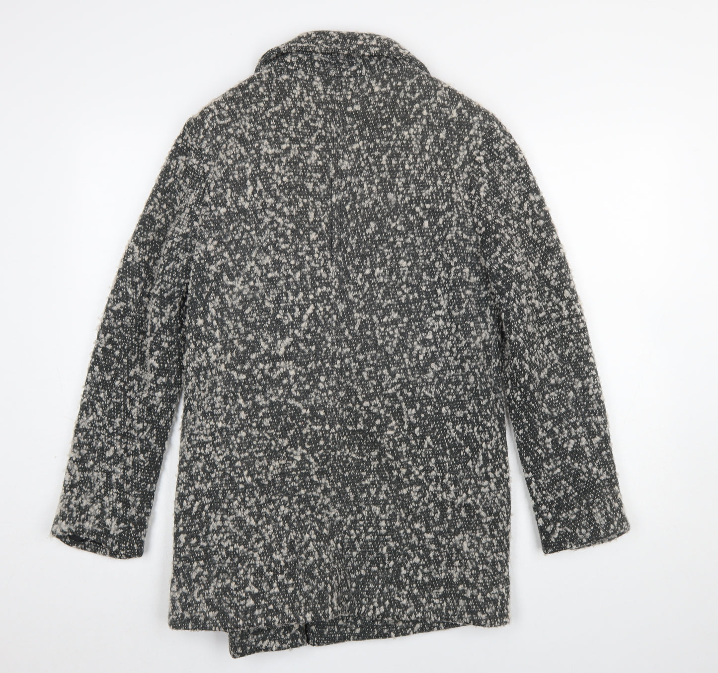 Marks and Spencer Women’s Grey Wool Blend Zip Front Mid-Length Coat Size 8