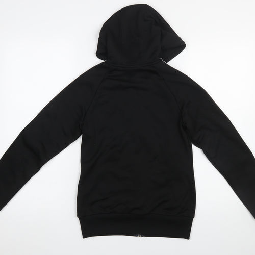 Adidas Women Black Full Zip Hoodie Size 8 Polyester Hooded