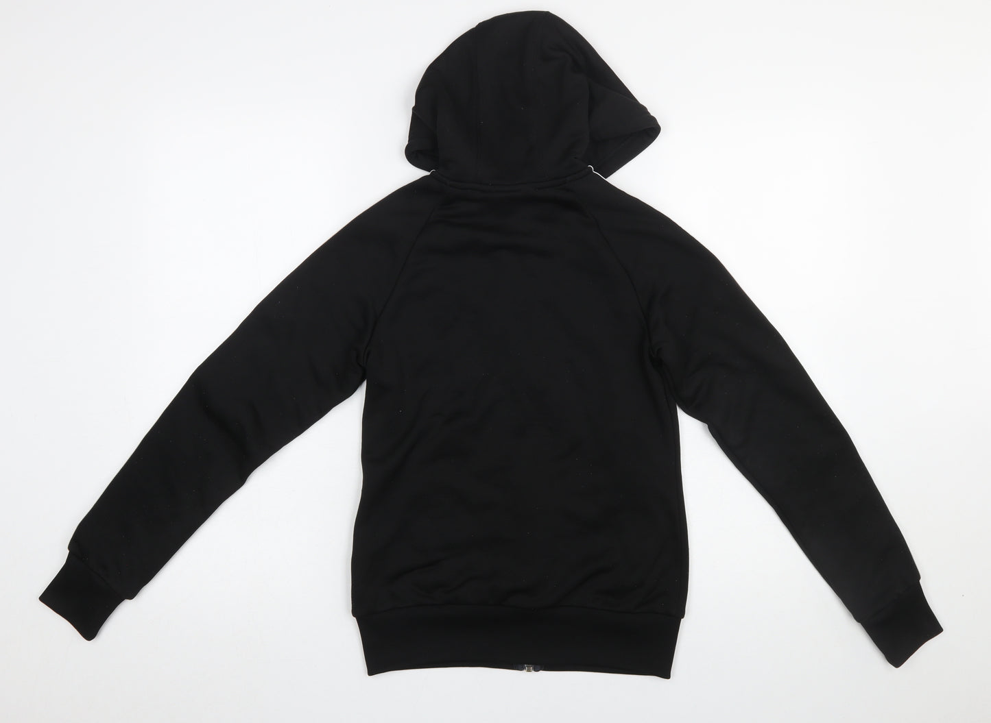 Adidas Women Black Full Zip Hoodie Size 8 Polyester Hooded