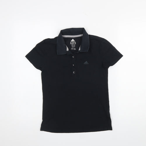 Adidas Women's Black Polo Shirt XS Climalite Cotton Blend