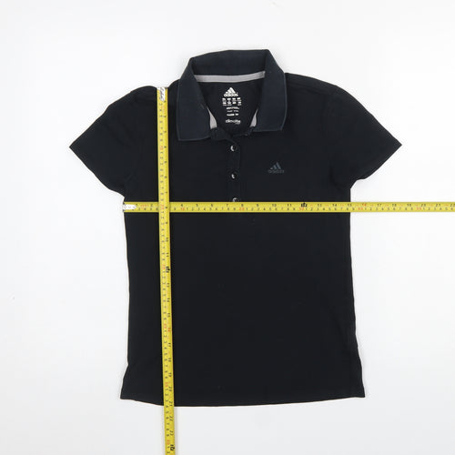 Adidas Women's Black Polo Shirt XS Climalite Cotton Blend