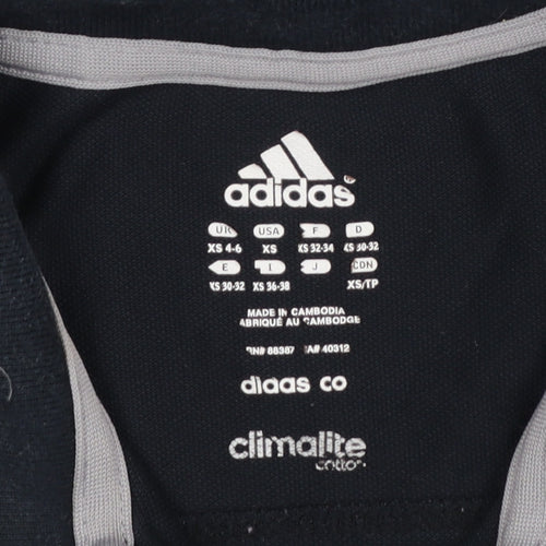 Adidas Women's Black Polo Shirt XS Climalite Cotton Blend