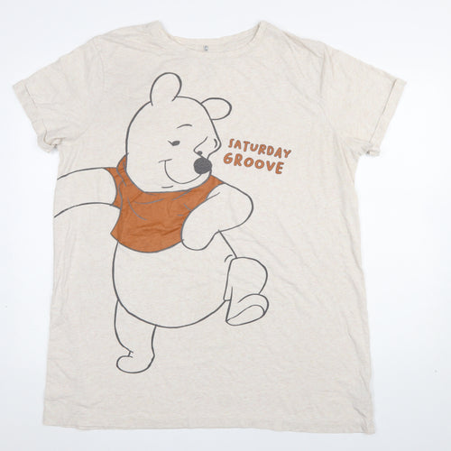 Primark Disney Women Beige Winnie the Pooh Nightshirt Size L Cotton Blend