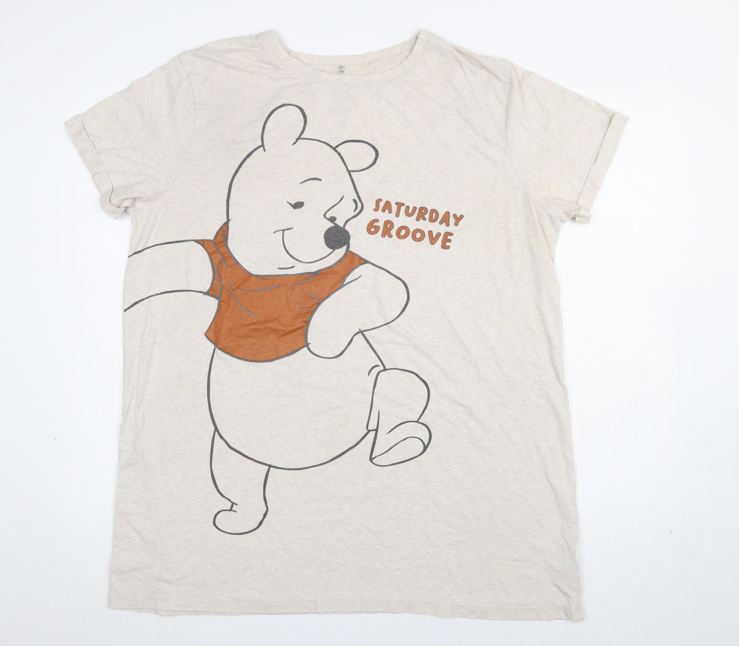 Primark Disney Women Beige Winnie the Pooh Nightshirt Size L Cotton Blend
