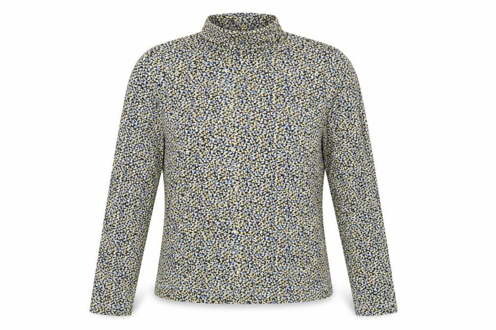 H&M Women's Multicoloured Floral Roll Neck Long Sleeve Jersey Top Size L