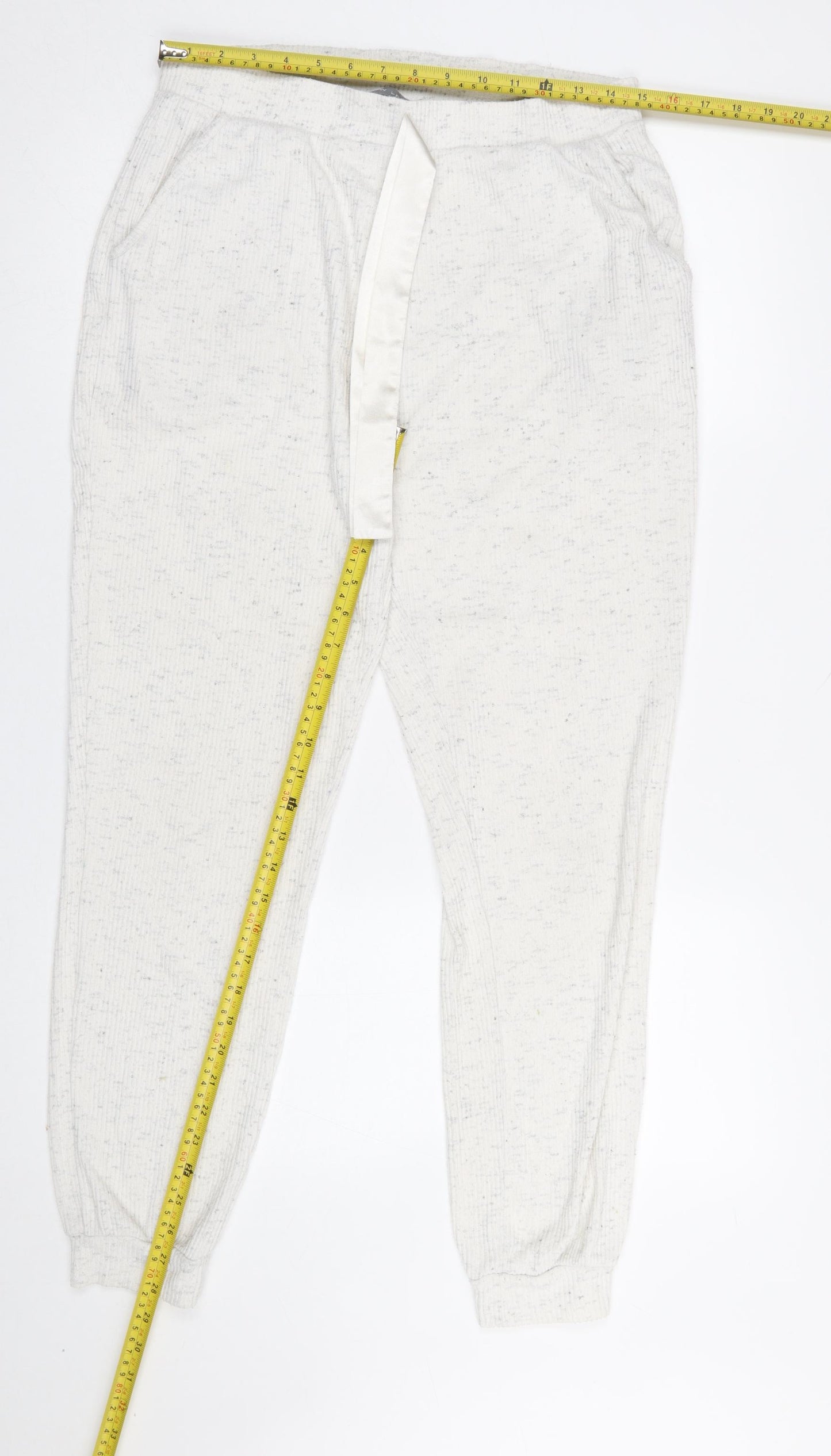 New Look Womens Ivory Knit Lounge Pants Size M Lightweight Soft