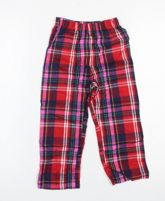 Next Girls Red Checked Flannel Pyjama Pants 3-4 Years