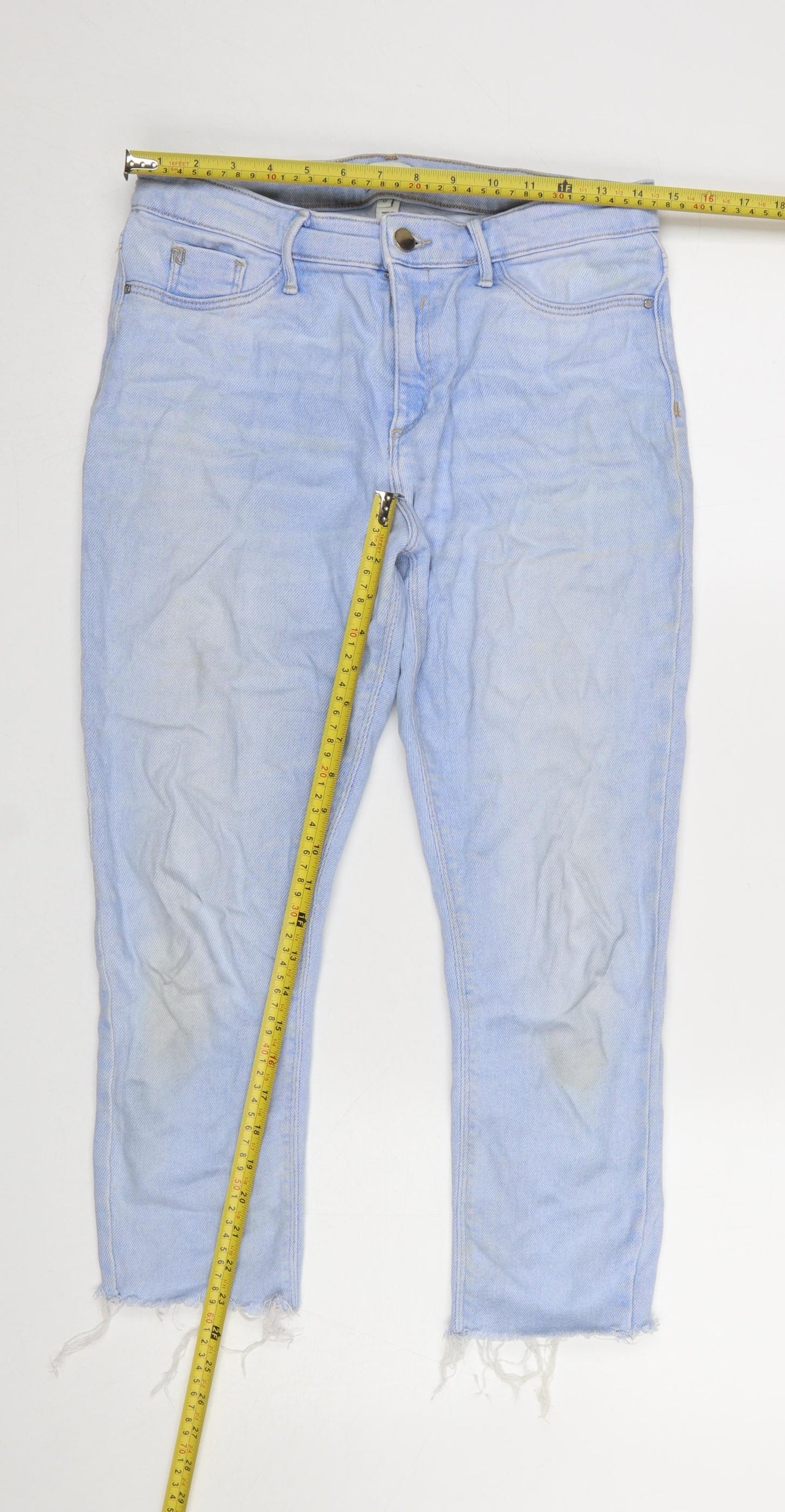 River Island Women’s Blue Light Wash Ankle Slim Jeans Size 12