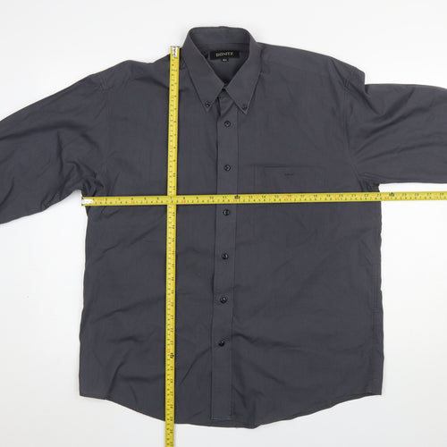 Dönitz Men’s Grey 15.5in Button-Down Long Sleeve Casual Shirt