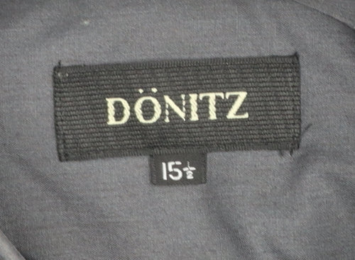 Dönitz Men’s Grey 15.5in Button-Down Long Sleeve Casual Shirt