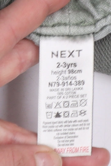 Next Girls Green Smiley Star Jogger Trousers 2-3 Years Cotton