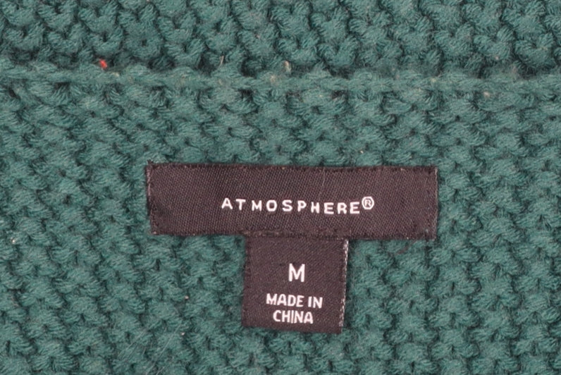 Atmosphere Women Green Faux Fur Knit Waistcoat Size M Classic Style