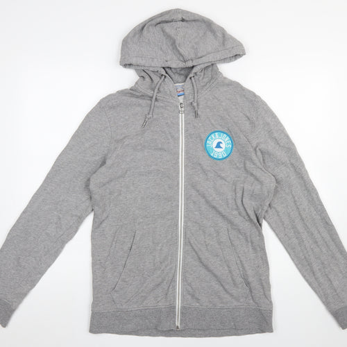 Jack & Jones Men's Grey Full Zip Hoodie Medium Cotton Blend