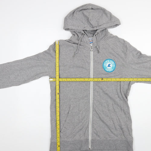 Jack & Jones Men's Grey Full Zip Hoodie Medium Cotton Blend