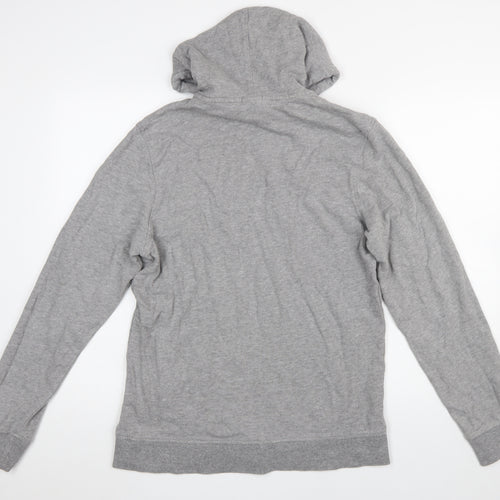 Jack & Jones Men's Grey Full Zip Hoodie Medium Cotton Blend