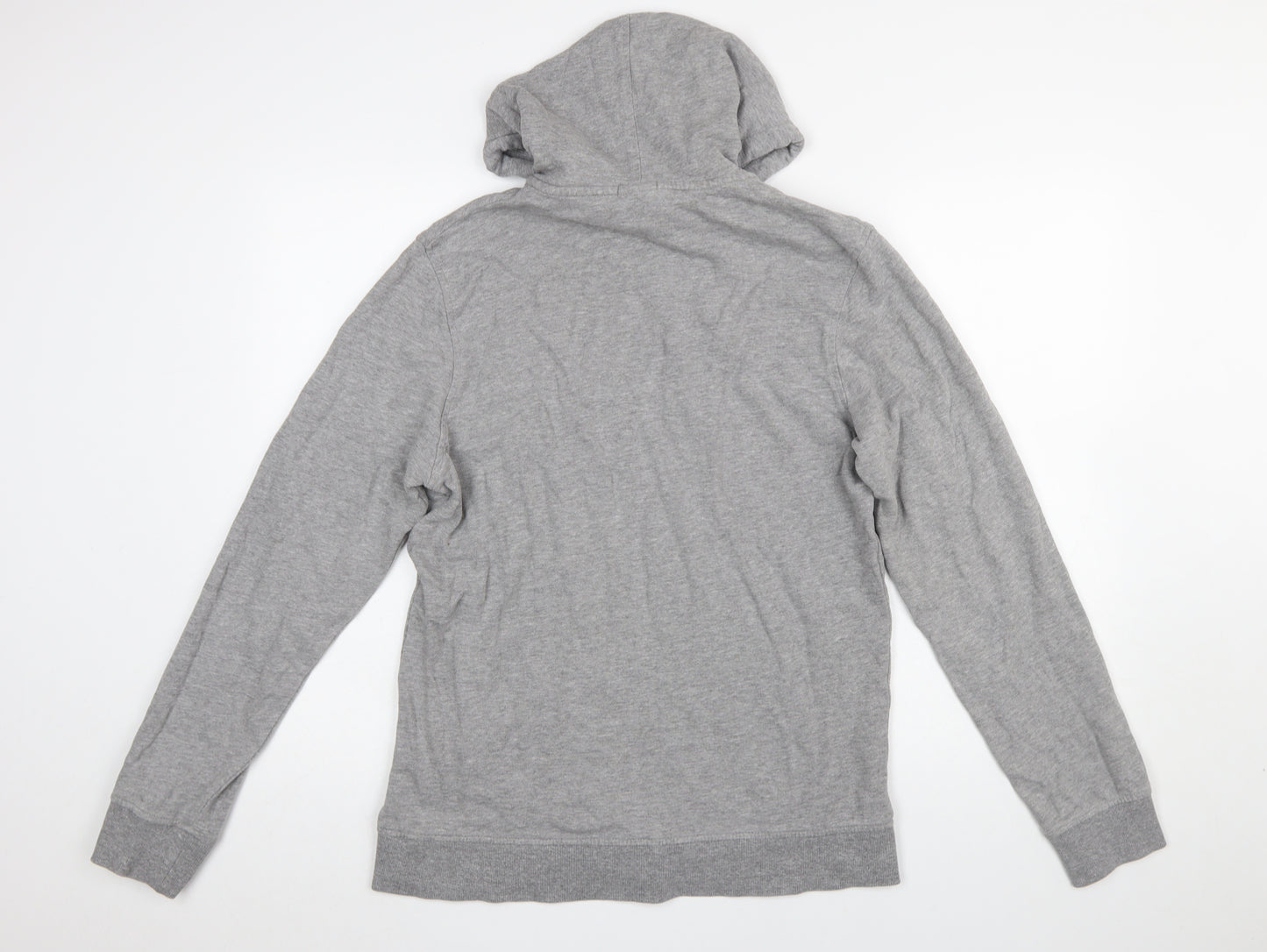 Jack & Jones Men's Grey Full Zip Hoodie Medium Cotton Blend