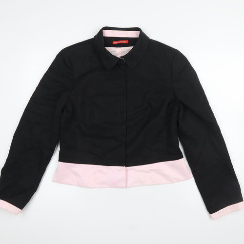 Alain Manoukian Women's Black & Pink Cropped Blazer Size 14