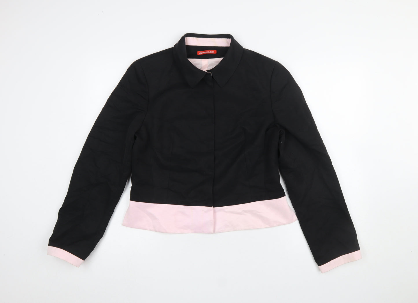 Alain Manoukian Women's Black & Pink Cropped Blazer Size 14