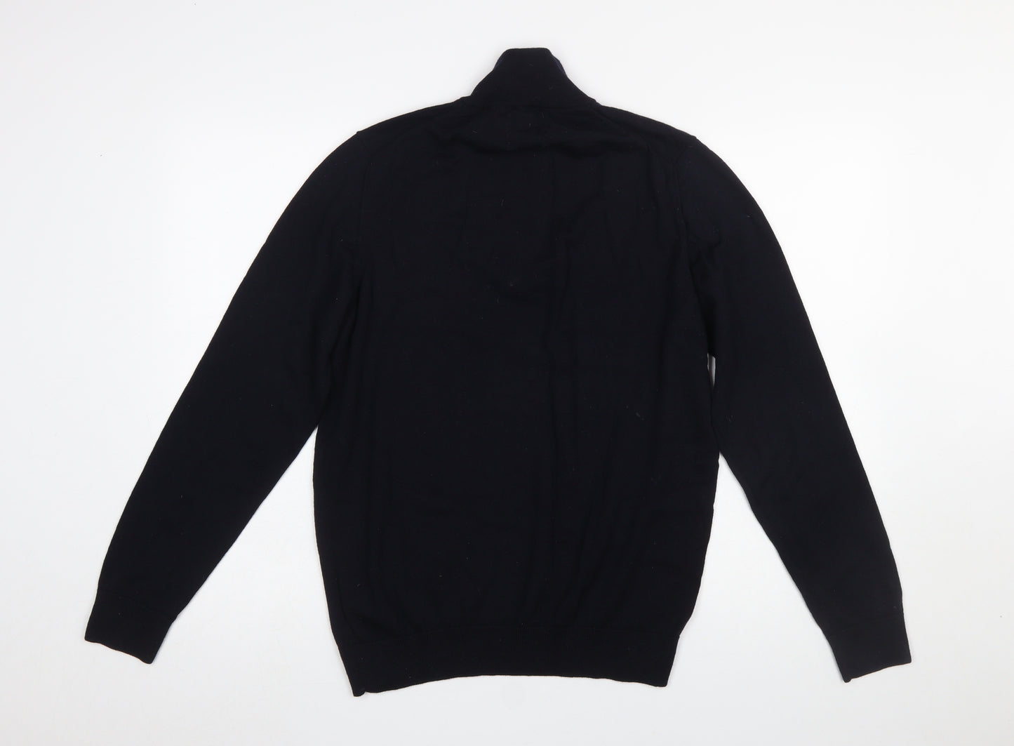 Farah Men's Black Merino Wool 1/4 Zip Jumper M