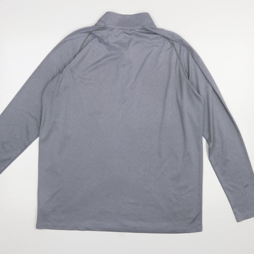 Canterbury Men's Grey 1/4 Zip Long Sleeve Rugby Training Top Size L