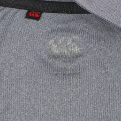 Canterbury Men's Grey 1/4 Zip Long Sleeve Rugby Training Top Size L