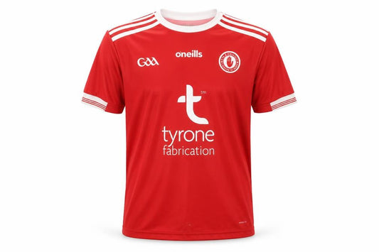 Front view of O'Neill boys’ red football jersey t-shirt 13 years lightweight sports top