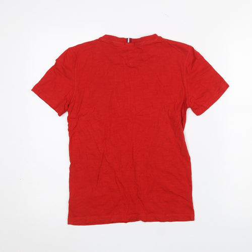 Tommy Hilfiger Boys Red Organic Cotton Logo T-Shirt Size 152