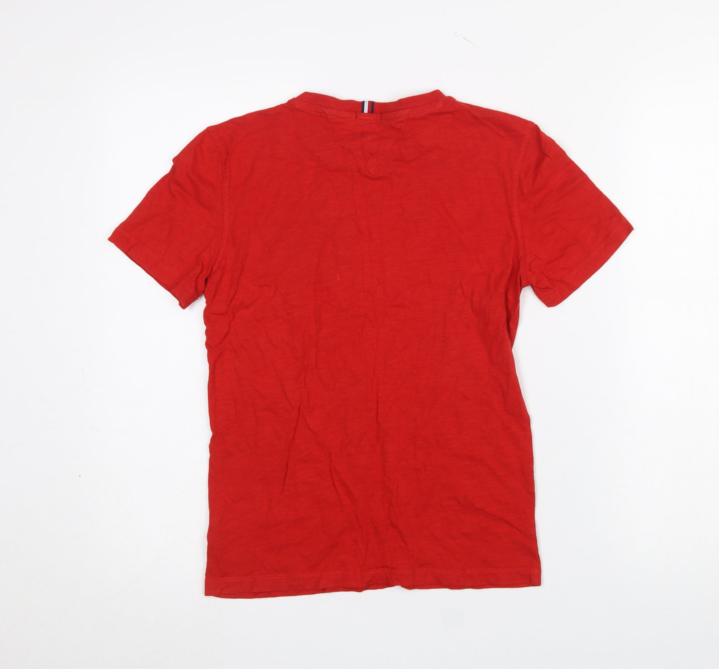 Tommy Hilfiger Boys Red Organic Cotton Logo T-Shirt Size 152