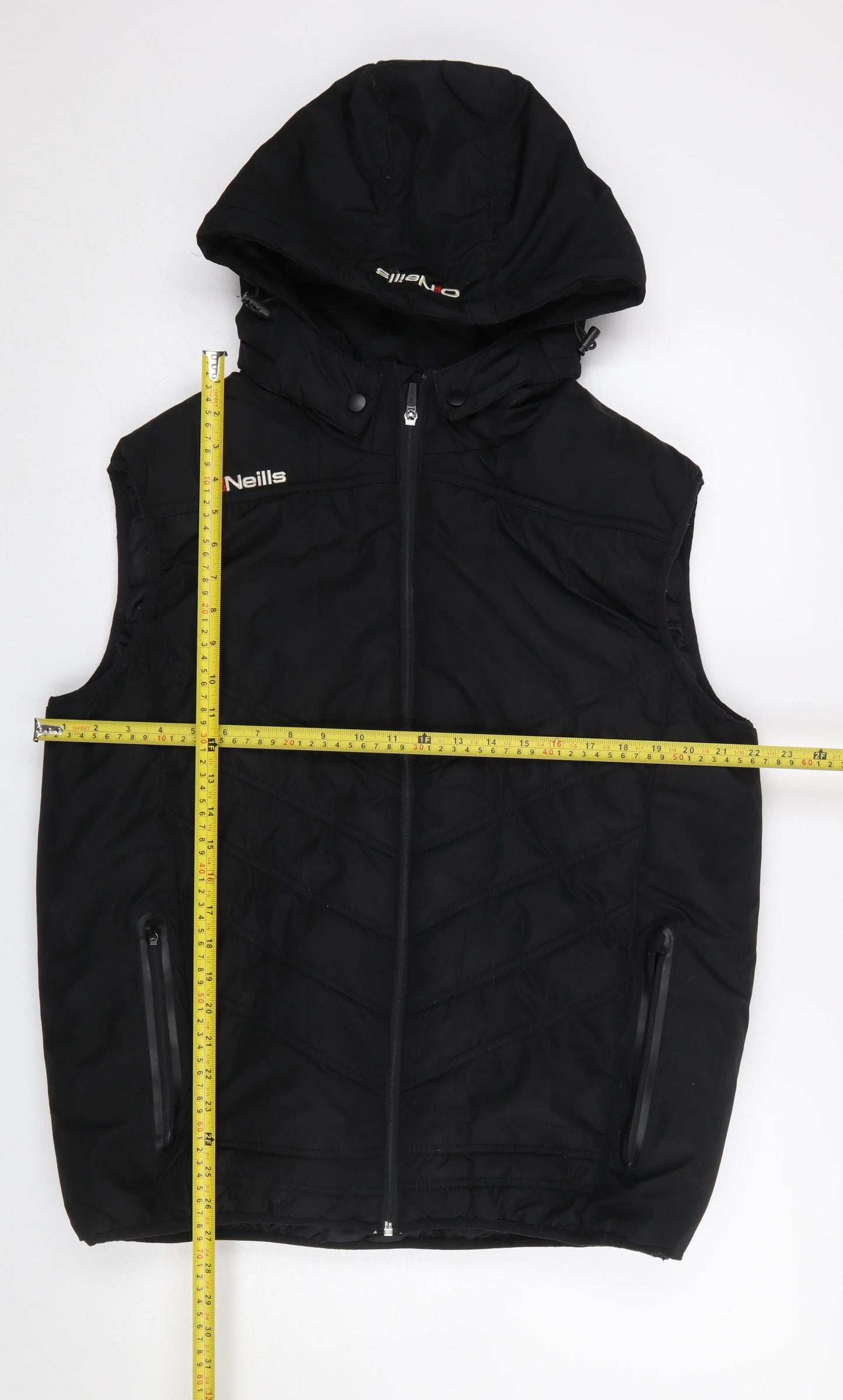 O’Neills Men’s Black L Hooded Puffer Gilet Waistcoat