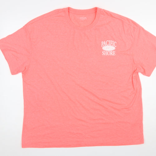 Dunnes Stores Womens Pink Cotton T-Shirt Size 16 Casual Boyfriend Fit