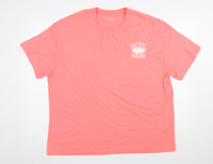 Dunnes Stores Womens Pink Cotton T-Shirt Size 16 Casual Boyfriend Fit