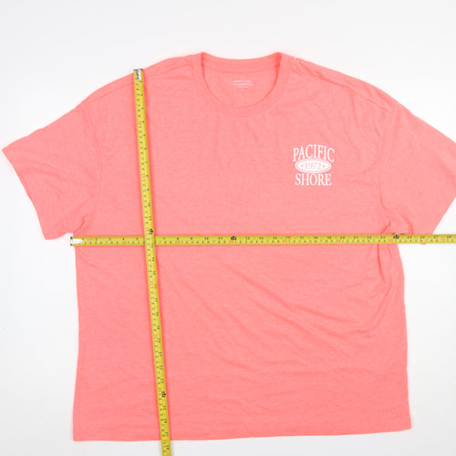 Dunnes Stores Womens Pink Cotton T-Shirt Size 16 Casual Boyfriend Fit