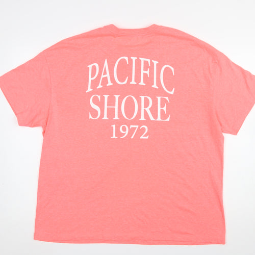 Dunnes Stores Womens Pink Cotton T-Shirt Size 16 Casual Boyfriend Fit