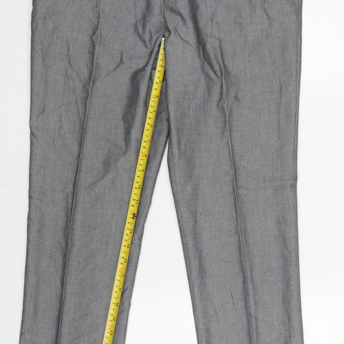 Next Men Grey 32W 33L Slim Dress Pants Polyester Viscose