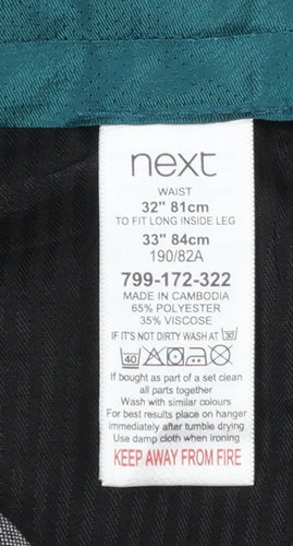 Next Men Grey 32W 33L Slim Dress Pants Polyester Viscose