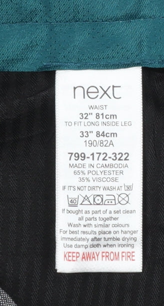 Next Men Grey 32W 33L Slim Dress Pants Polyester Viscose