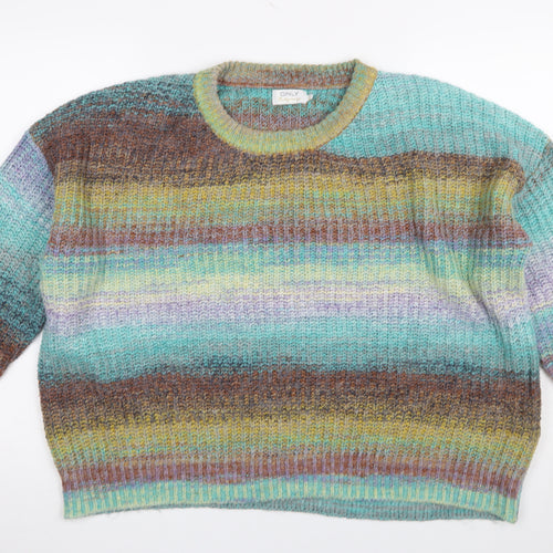 ONLY Women Multicoloured XL Pullover Jumper Knit Acrylic Blend