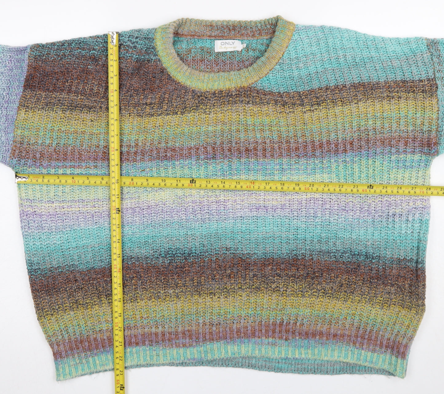 ONLY Women Multicoloured XL Pullover Jumper Knit Acrylic Blend