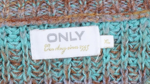 ONLY Women Multicoloured XL Pullover Jumper Knit Acrylic Blend