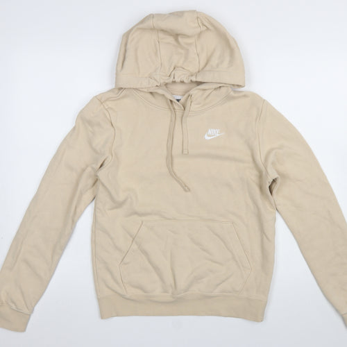 Nike Womens Beige Pullover Hoodie XS Cotton Blend Casual
