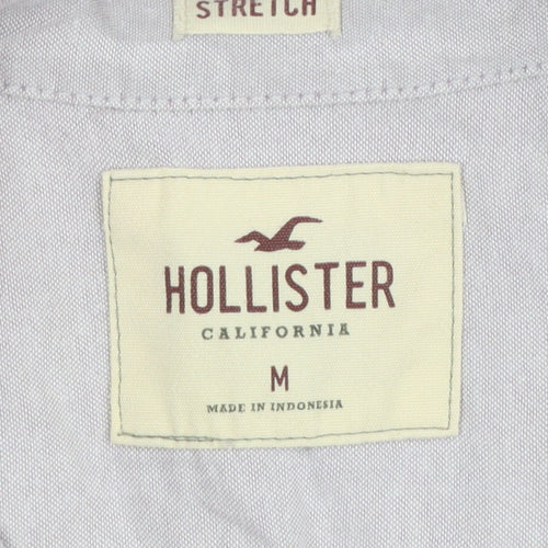 Hollister Men's Grey Slim Fit Long Sleeve Button-Down Shirt M