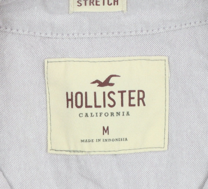 Hollister Men's Grey Slim Fit Long Sleeve Button-Down Shirt M
