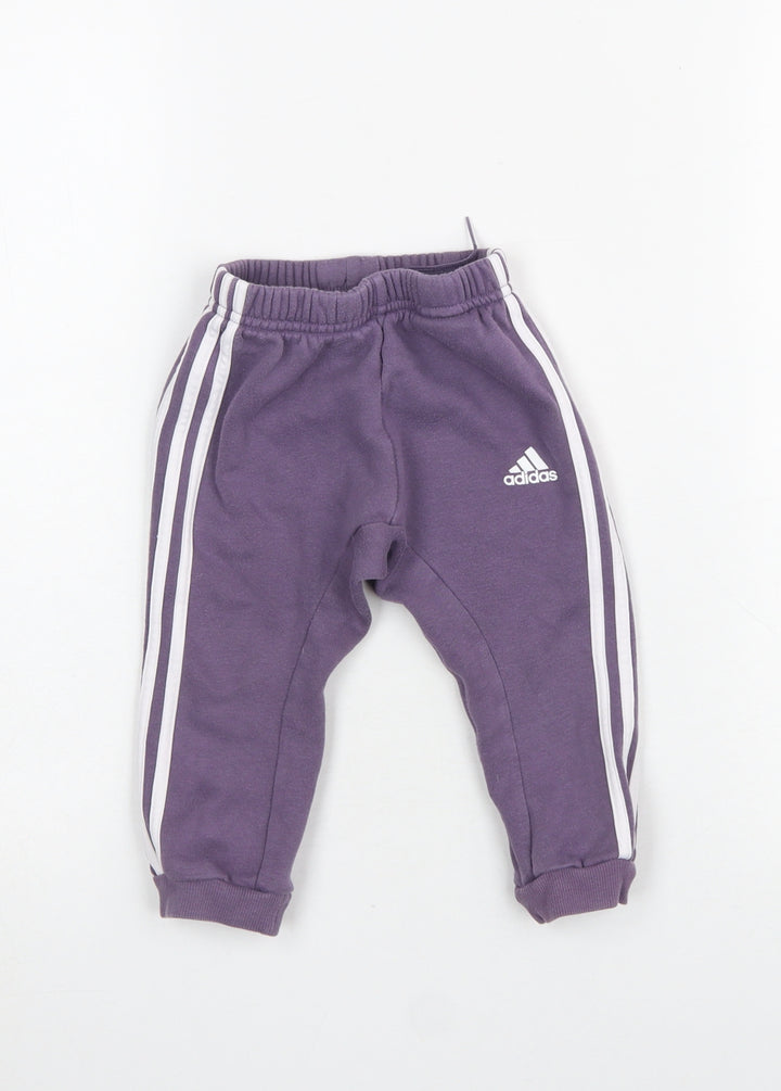 Adidas Unisex Baby Purple Jogger Sweatpants 12-18 Months Elastic Waist