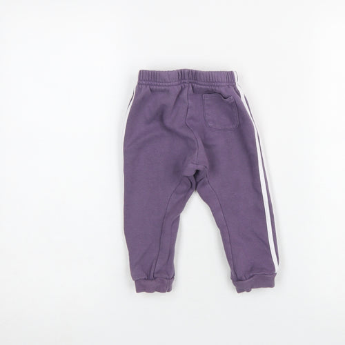 Adidas Unisex Baby Purple Jogger Sweatpants 12-18 Months Elastic Waist